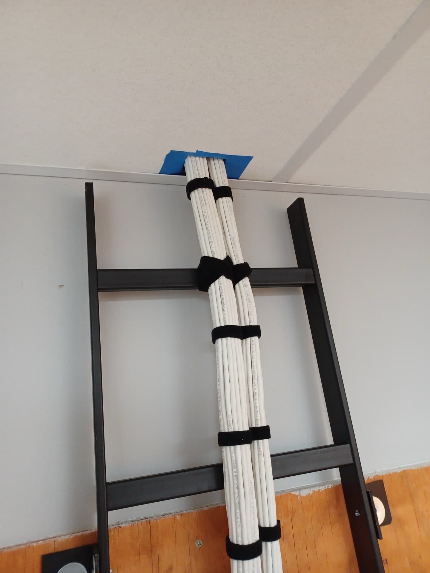 Professional cable bundling and materials organization for network installations